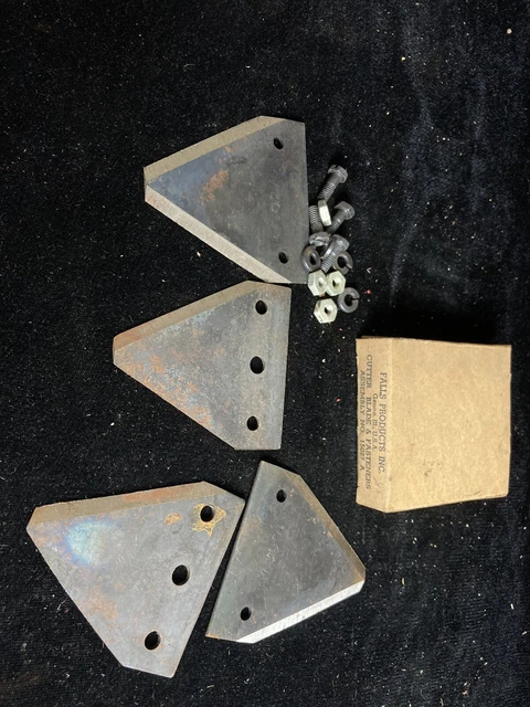 Vintage Cutter Blade & Fastener Lot 4 Sharpened 4" 15027 Falls Replacement