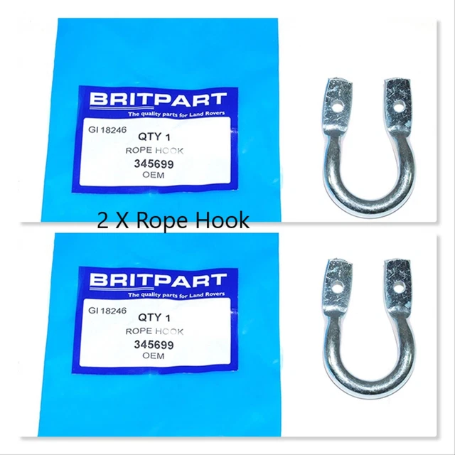 thumbnail image 2 of Pair Of Land Rover Series 2 & 3 U-Shaped Rear Rope Hooks – 109, 88, Military Models 2 of 4
