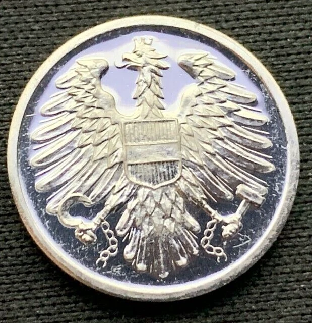 1976 Austria 2 Groschen Coin PROOF  ( Mintage 45K )  Rare World Coin     #N62 2