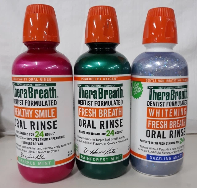 Your Choice Of 2 Thera Breath  Anticavity Oral Rinse: Dazzling, Sparkle & Forest