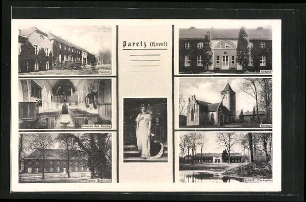 AK Paretz / Havel, Schloss, Altes Gutshaus, Kirche