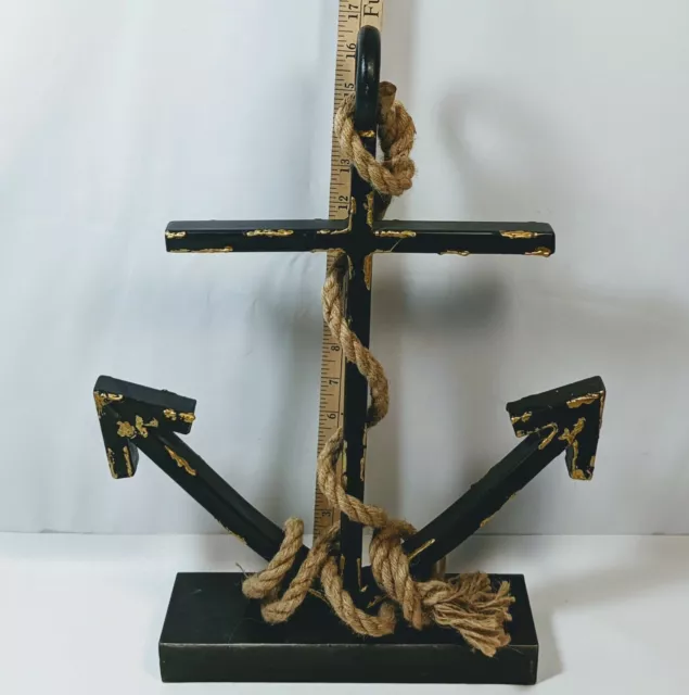 Metal Nautical Ship Anchor With Rope Home Boat Decor 2