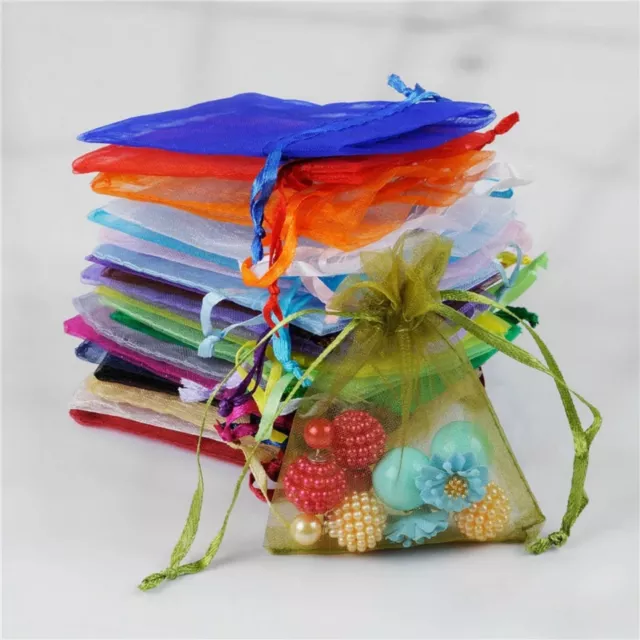 UK Luxury Organza Gift Bags Jewellery Pouch Wedding Party Candy Favour 4 Size