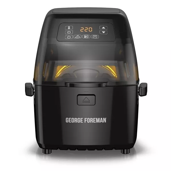 George Foreman GHFD6800B Twist 'n Crisp Air Fryer, with Rotisserie Attachment, 3L Capacity, Black