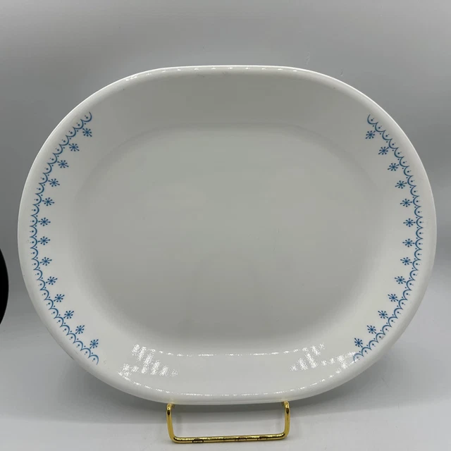 CORELLE BLUE SNOWFLAKE Oval Serving Plate, 12