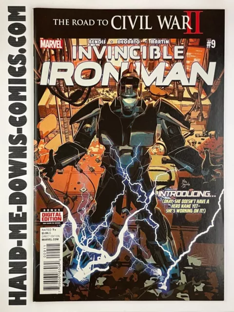 Invincible Iron Man 9 - 2015 - 1st Full App Riri Williams - Marvel - VF/NM
