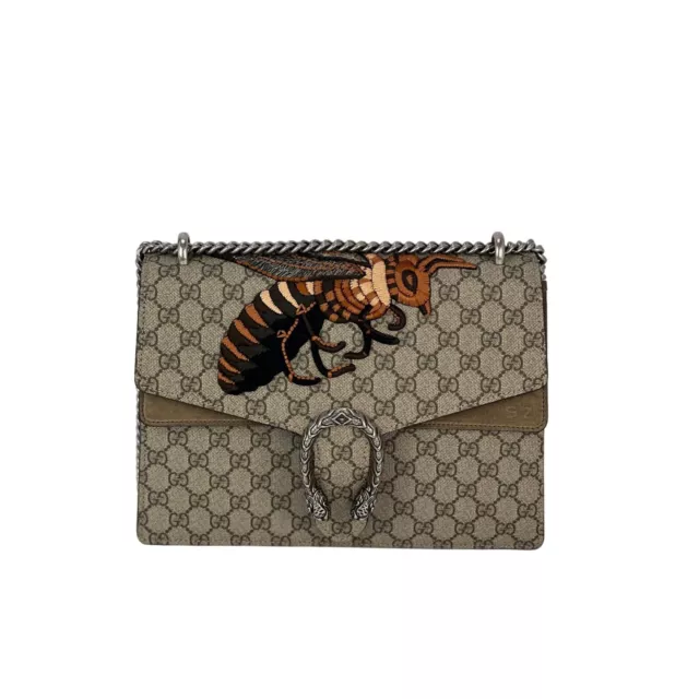 Gucci GG Supreme Bee Embroidered Medium Dionysus Shoulder Bag