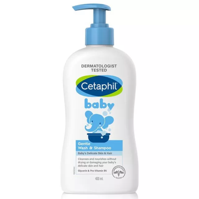 Cetaphil Baby Gentle Wash & Shampoo 400mL Babies Skin Hair Care Hypoallergenic