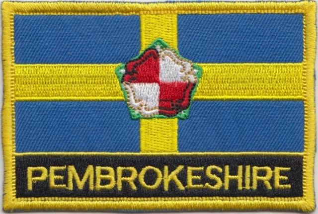 Pembrokeshire County Wales Flag Embroidered Patch - Sew or Iron on