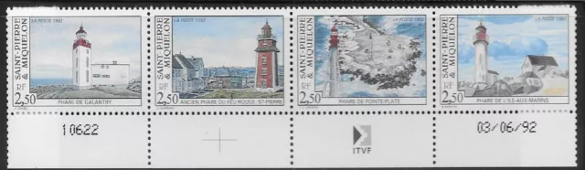 1992 st. pierre et Miquelon 563-566 neuf ** bande de quatre