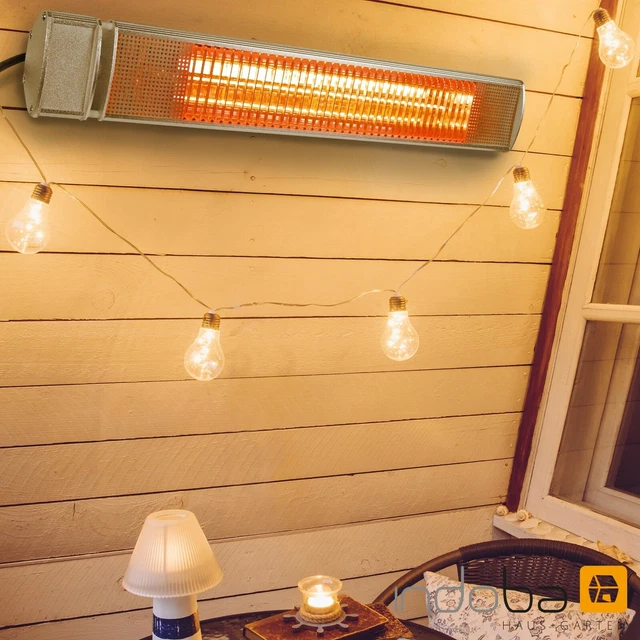 Indoba elektrischer Infrarot Heizstrahler 2000W zur Wandmontage Garten Terrasse 2