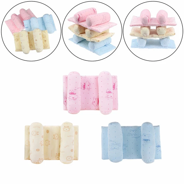 Almohada para dormir para bebés recién nacidos cojín con forma de rollo soporte para prevenir cabeza plana