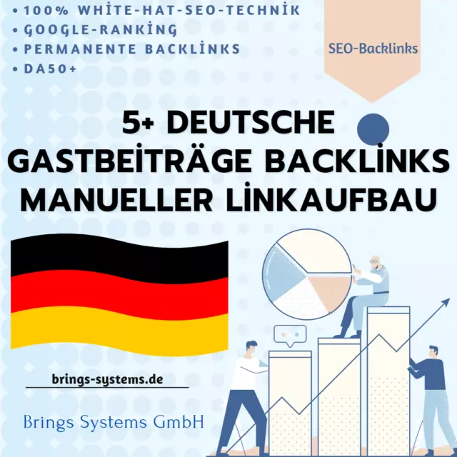 5 x deutsche Gastbeiträge Backlinks manueller Linkaufbau +50 DA  DoFollow SEO