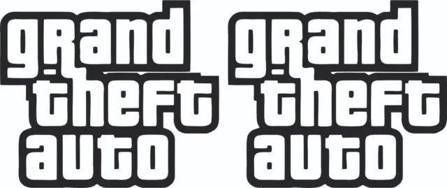 2 Grand Theft Auto-Logo-Funny-Stickers-Decals- Car-Wall-Window-94mm-80mm each