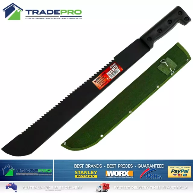 Machete Knife Sawback Machette Hunting 46cm sharpened Edge Blade & Handle Bush