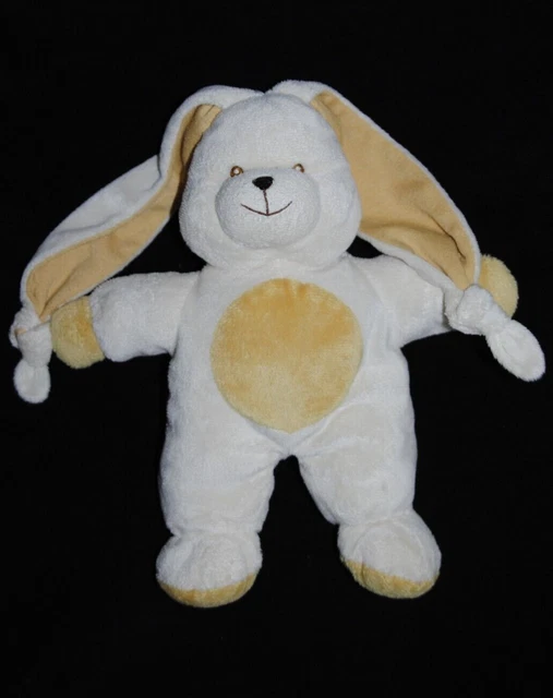 Peluche doudou lapin beige jaune GIPSY moutarde longues oreilles  25 cm TBE