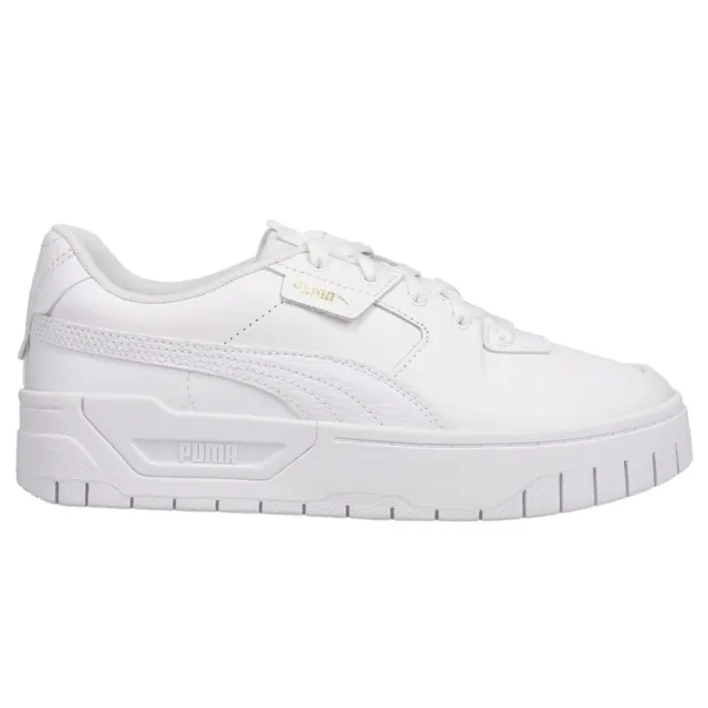 Puma Cali Dream Lth Perforated Platform  Womens White Sneakers Casual Shoes 3831