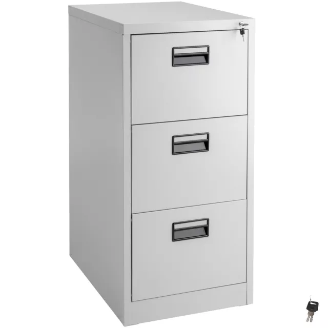 Aktenschrank mit 3 Schubladen 62,4x46x102,8cm Büroschrank grau B-Ware