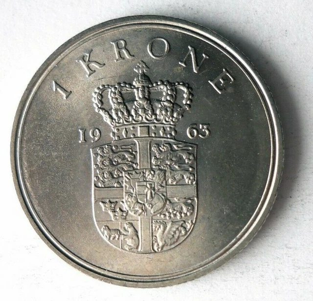 1963 DENMARK KRONE - Excellent Collectible Coin - FREE SHIP - Bin #338