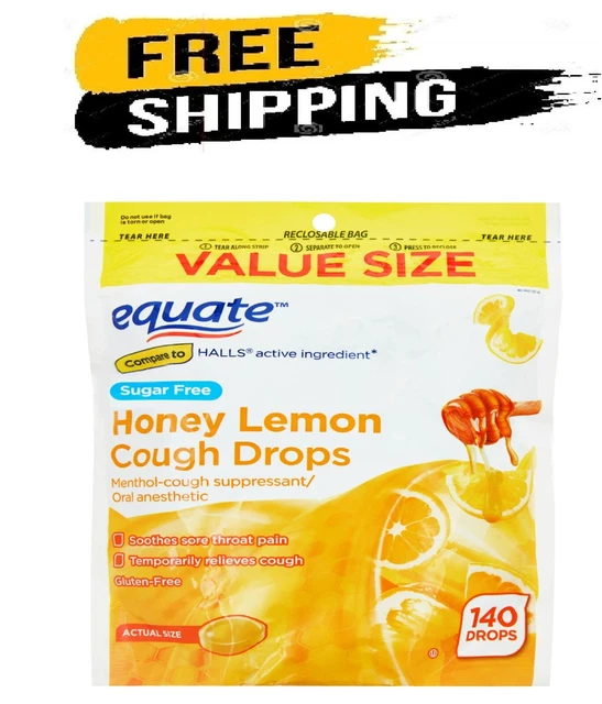 EQUATE SUGAR FREE Honey Lemon Cough Drops, 140 Count 5.71 PicClick