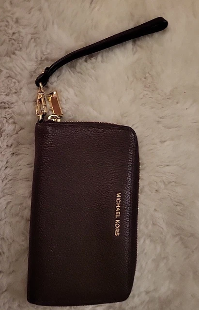 MICHAEL KORS Jet Set Travel Continental Wallet Zip w/Wristlet Brown