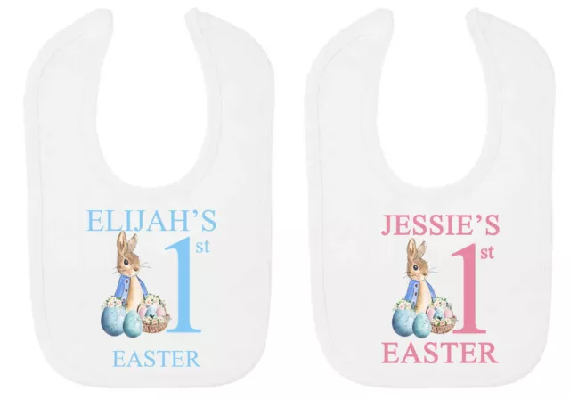 Peter Rabbit 1st Easter Personalised Baby Bib - Printed with name