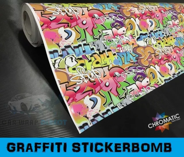 Graffiti Stickerbomb Car Wrapping Vinyl 30 x 20cm - Bubble Free Wrap Film Foile