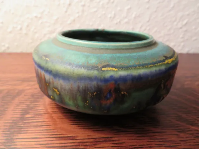 European Art Deco Stoneware Vase: PZH, Gouda, Holland, Exceptional Rhodian Glaze