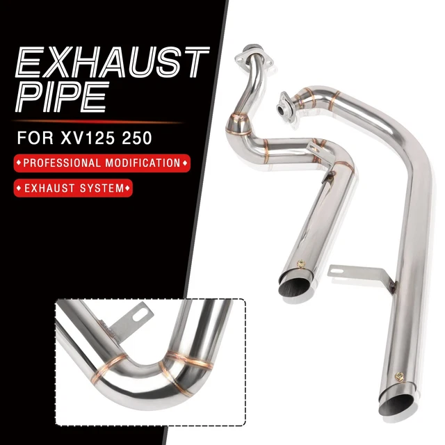 Shortshots Staggered Muffler Full Exhaust Pipes For Yamaha Virago XV125 XV250