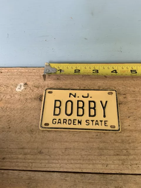 NEW JERSEY Bike License Plate “BOBBY”-SCHWINN Stingray,Mongoose BMX Collector NEW JERSEY Bike License Plate “BOBBY”-SCHWINN Stingray,Mongoose BMX Collector