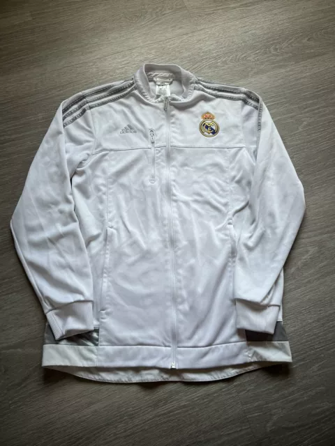 Real Madrid Jacke Trainingsanzug Adidas weiß Gr. M 2015/2016