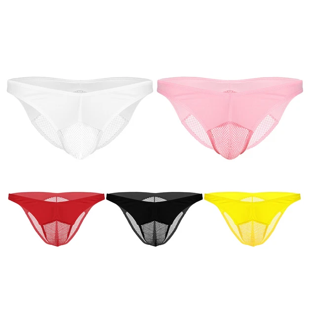 MEN SEXY SISSY Thong Panties Low Rise SeeThrough Mesh Sheer