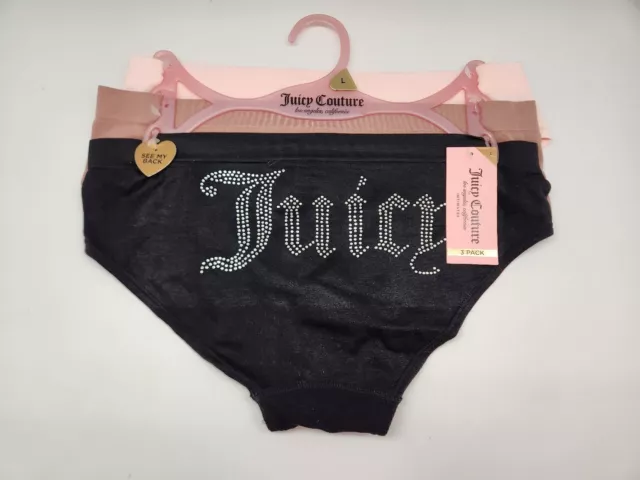 JUICY COUTURE WOMENS M L XL 5 Pack No Lines Logo Thong Panties