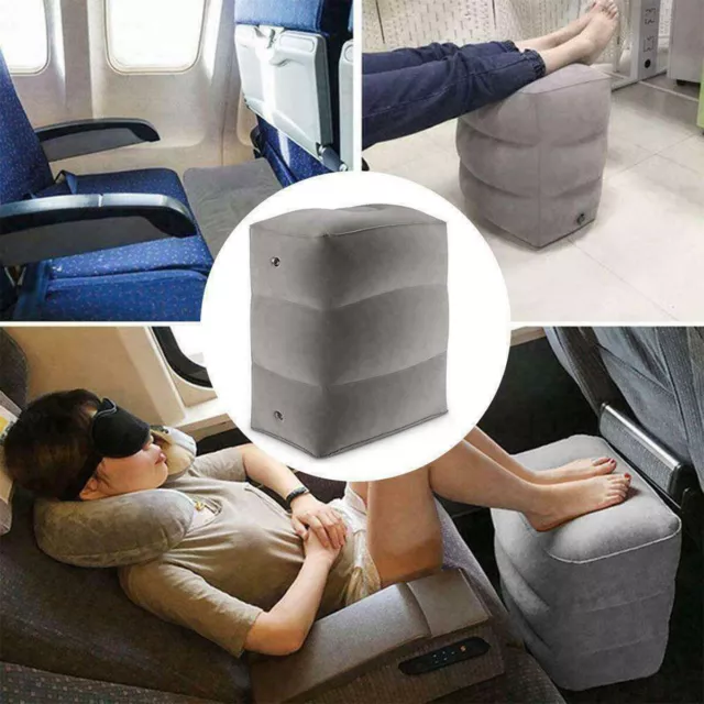 Portable Travel Inflatable Footrest Leg Foot Rest Plane Pillow Pad Three Layer