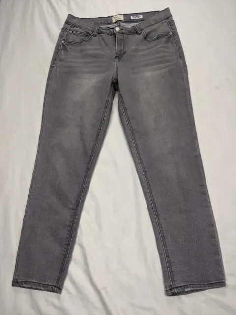 Kensie Vintage Luxe Effortless  Skinny Crop Womens Size 10 30 Gray Jeans