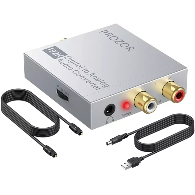 PROZOR Digital to Analog Audio Converter Coaxial SPDIF Toslink to L/R RCA 3.5mm