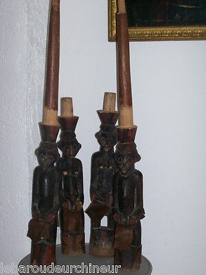 4 Statuettes Period Colonial Art First African Art