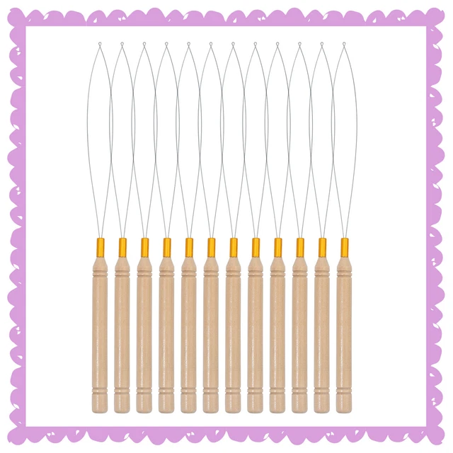 UK Nano Ring Micro Beads Hair Extension Pulling Loop Threader Hook Tool Wire Kit