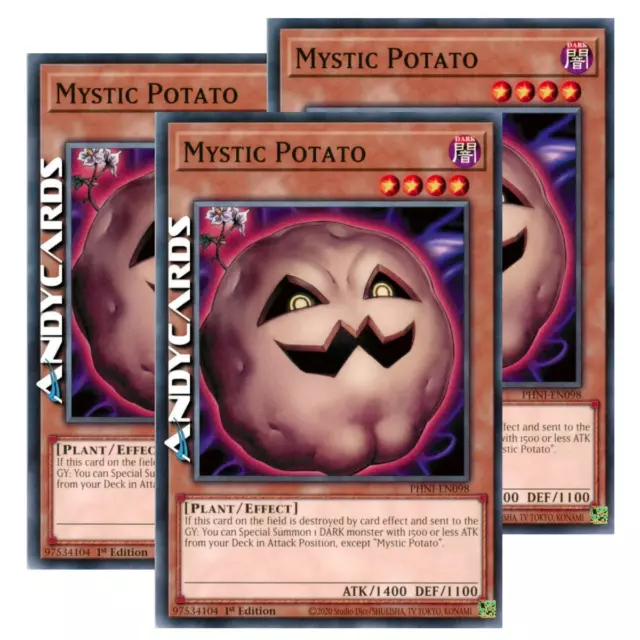 3x MYSTIC POTATO (Patata Mistica) • Comune • PHNI EN098 • 1Ed • Yugioh ANDYCARDS