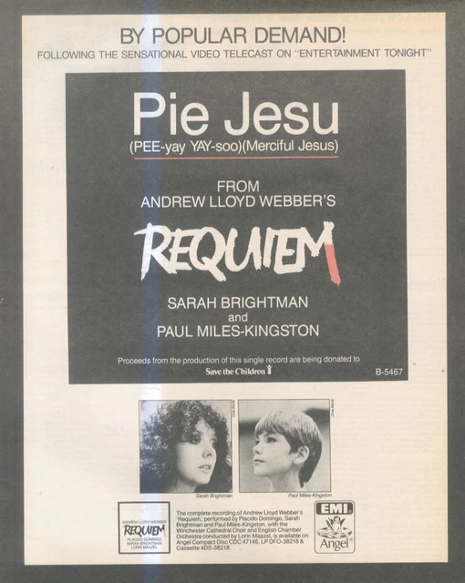 SFBK2 BILD/WERBUNG 14X11 Pie Jesu Von Andrew Lloyd ber Reqiuem