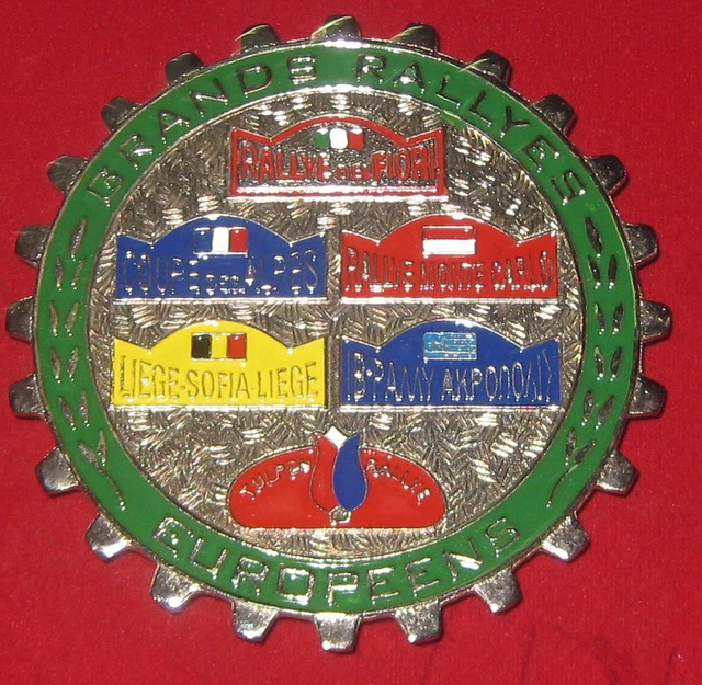 Grand Rallyes Europeens Voiture Grill Badge Emblème Logos Métal Email Bage