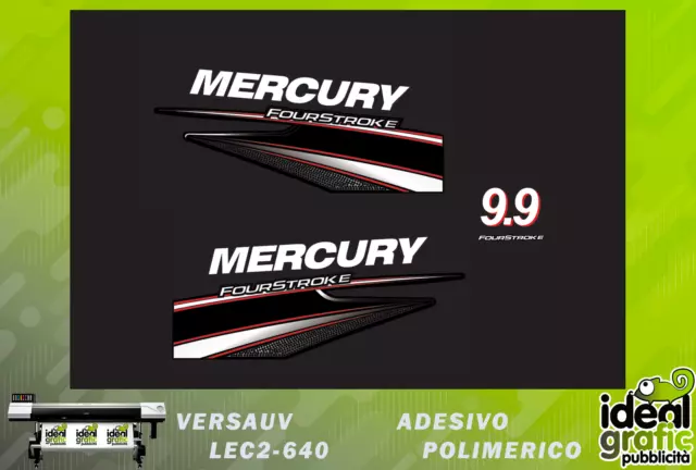 kit adesivi calandra motore fuoribordo mercury 9.9 cv four stroke
