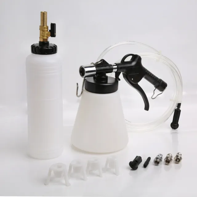 Car Van Brake Bleeder Bleeding Fluid Tool Air Pneumatic Garage Vacuum 3 Adaptors