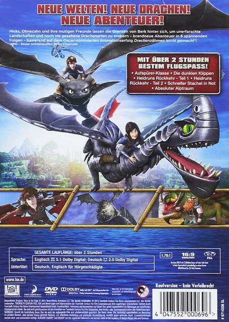 DRAGONS AUF ZU neuen Ufern Vol. 2 DVD Kinder Abenteuer FSK 6 EUR 8,95