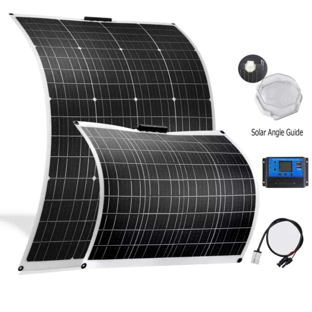 12V 100W 380W ETFE Flexible Solar Panel Kit Mono Caravan Camping Battery Charger