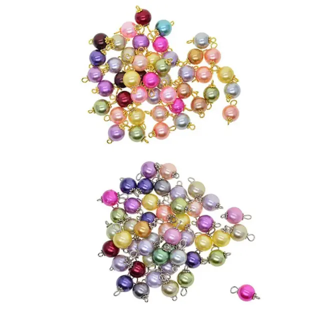 50 Stück Glasperlen Perlen Anhänger Charms Verbinder DIY Schmuckherstellung