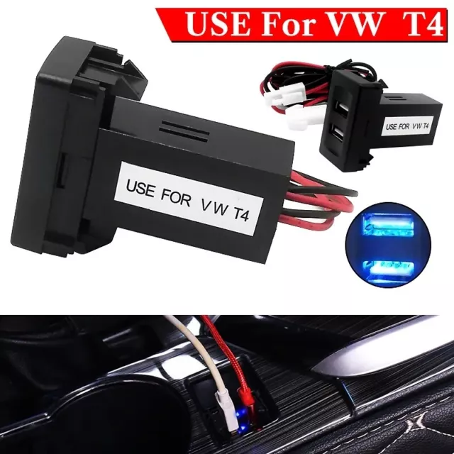 For VW Transporter T5 Car USB Dual Charger 5V 2.1A 2 Ports Light