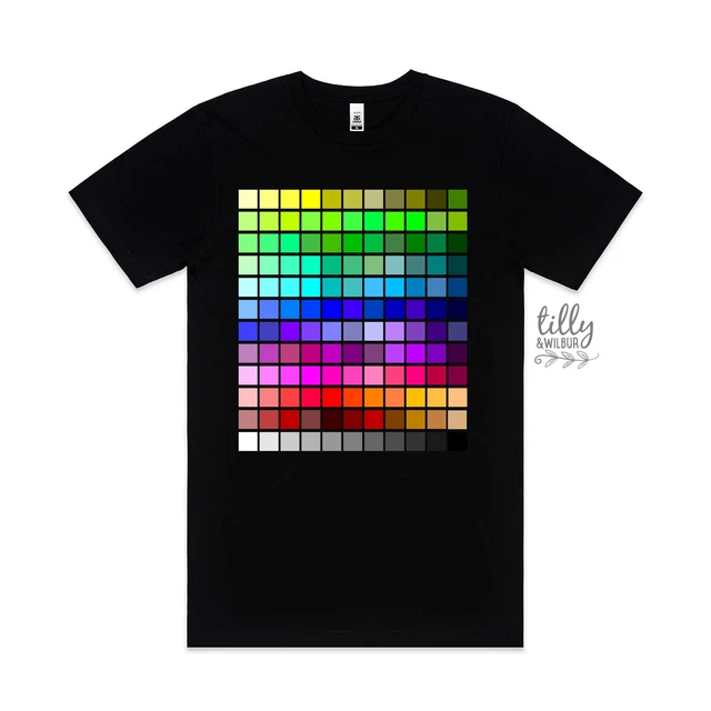 COLOUR CHART TSHIRT, Pantone TShirt, Pantone Colour Chart Print