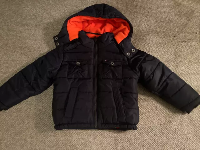 Tommy Hilfiger Boys Removeable Hood Coat Size 4 Ex/Con