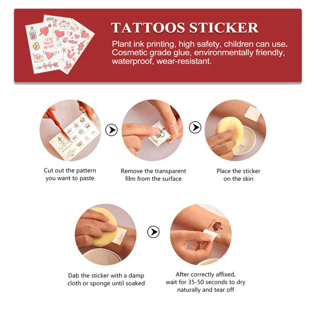 20 BLÄTTER HERZKÖRPERAUFKLEBER Liebe temporäre Tattoos Aufkleber EUR